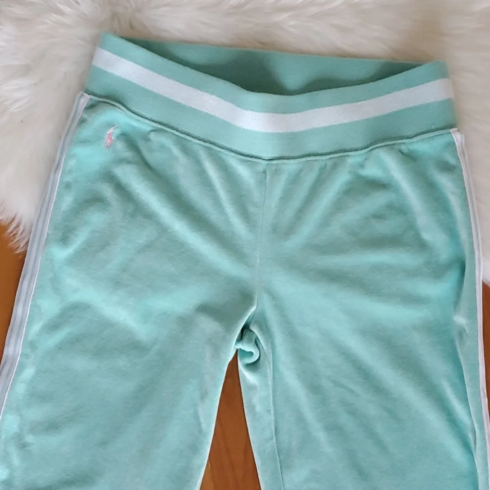 ❤ Girls Ralph Lauren super soft green velour pants
